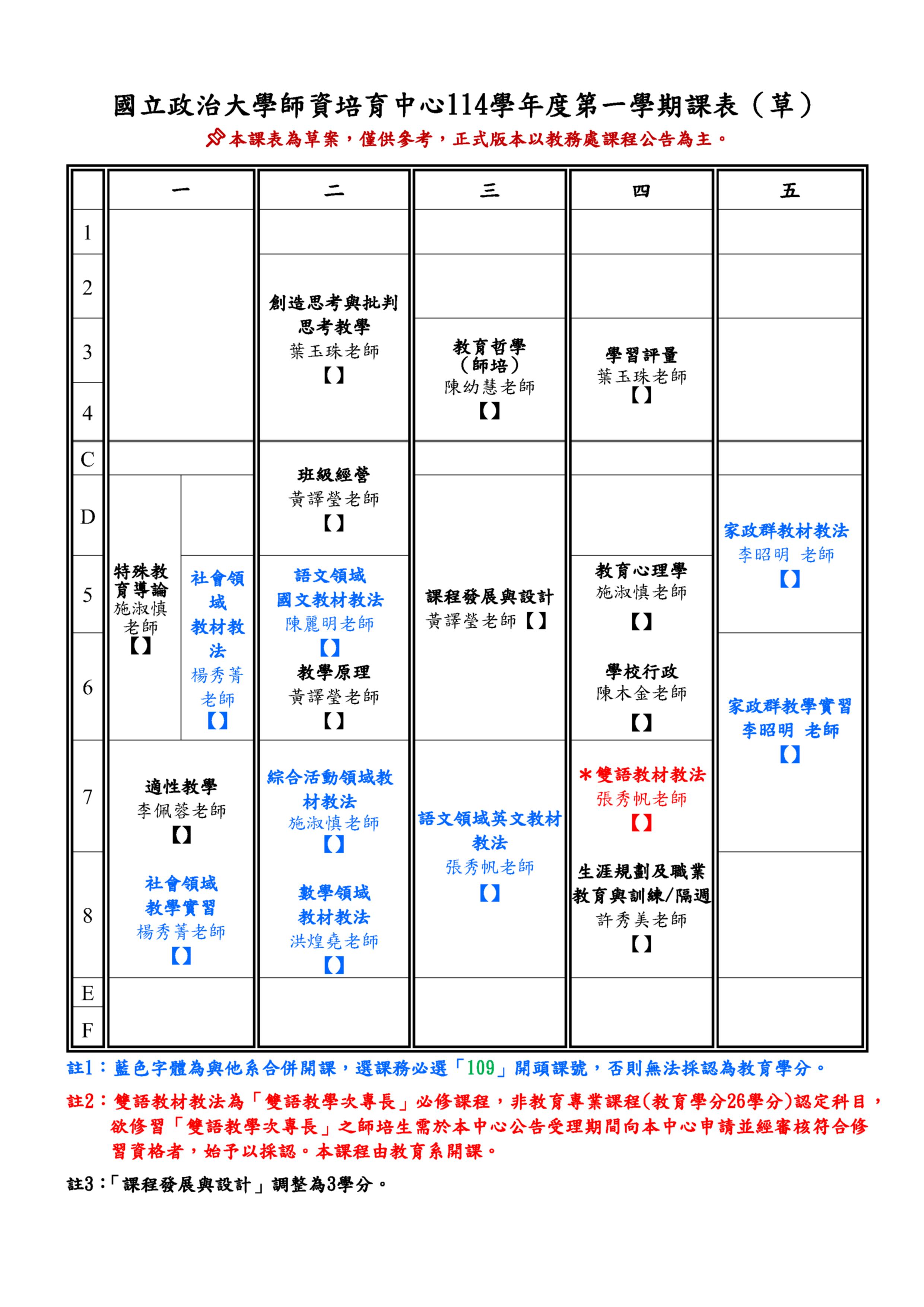 公告114-1師培中心課表（草）0627修訂